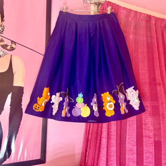 Unique Vintage Halloween CareBear Skirt Purple Mid-Length Women’s Medium - Picture 7 of 8